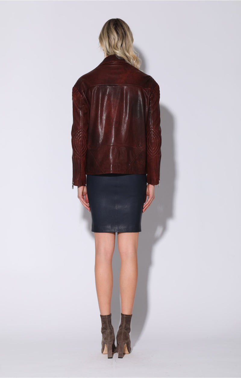 Alexa Jacket, Redwood -  Leather