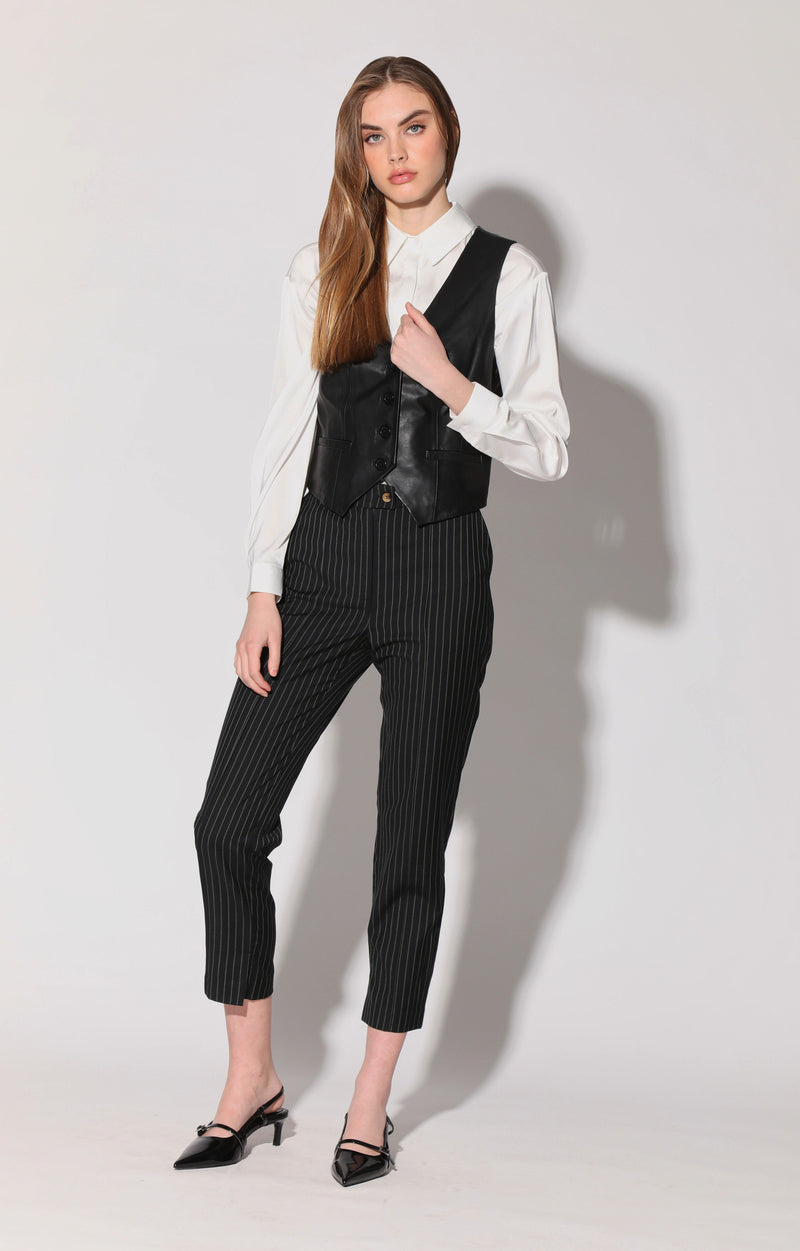 Leslee Vest, Black - Leather