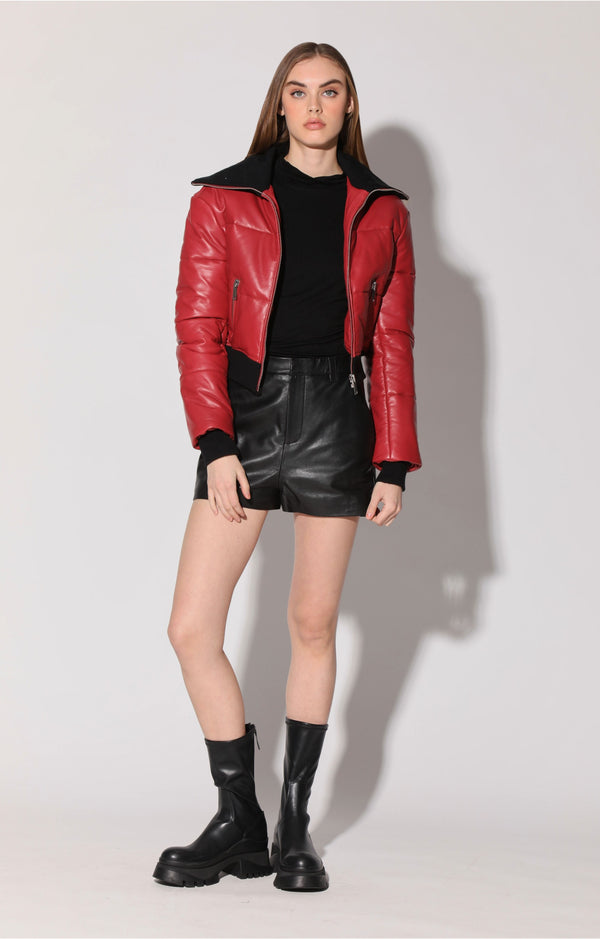 Laylah Jacket, Red - Leather