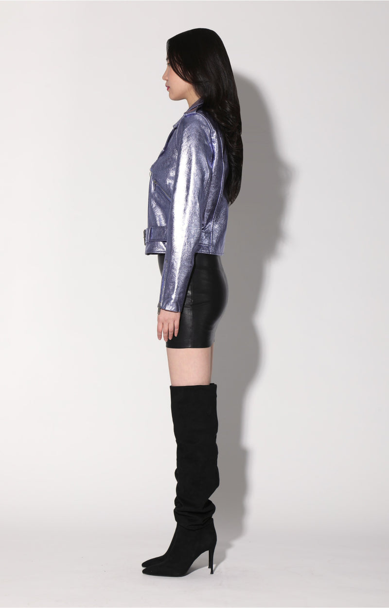 Allison Jacket, Peri Metallic - Leather