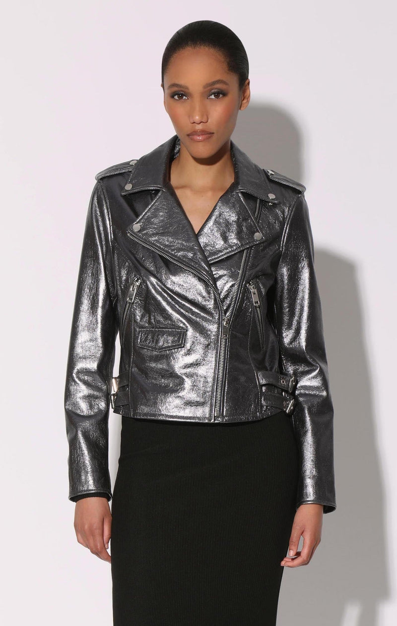 Liz Jacket, Gunmetal - Leather