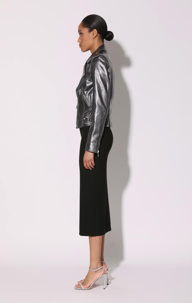 Liz Jacket, Gunmetal - Leather