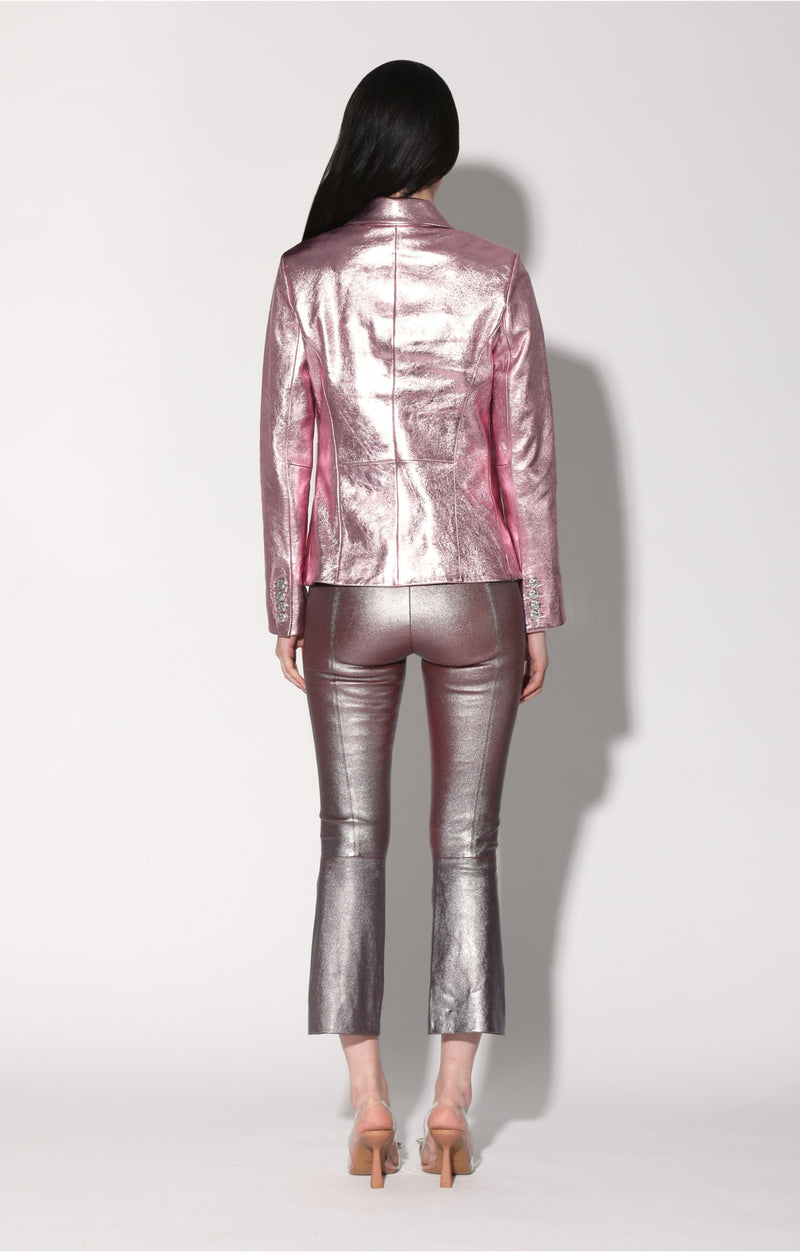 Marley Blazer, Pink Frost Metallic - Leather
