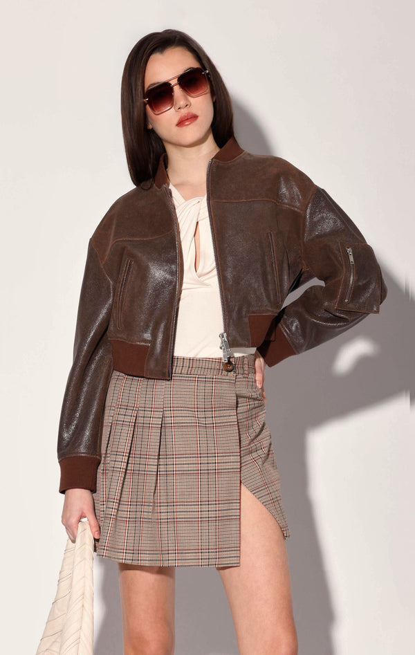 Andrea Jacket, Ebony Beige - Leather