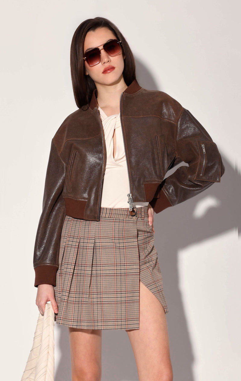 Andrea Jacket, Ebony Beige - Leather