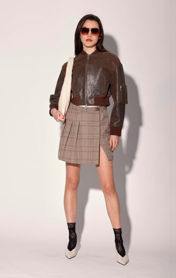 Andrea Jacket, Ebony Beige - Leather