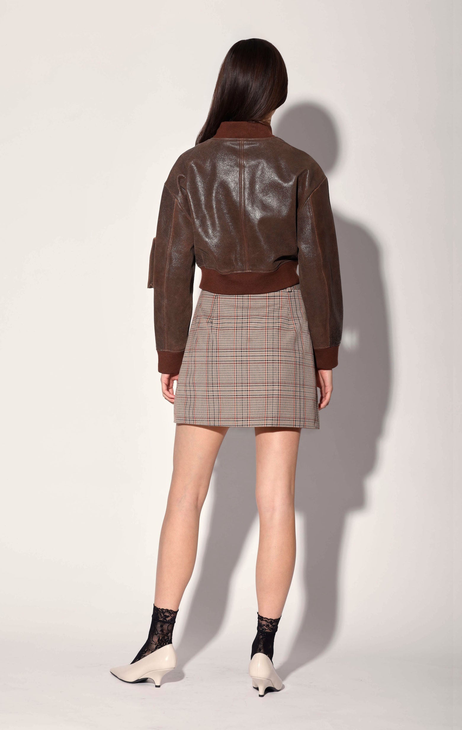 Andrea Jacket, Ebony Beige - Leather