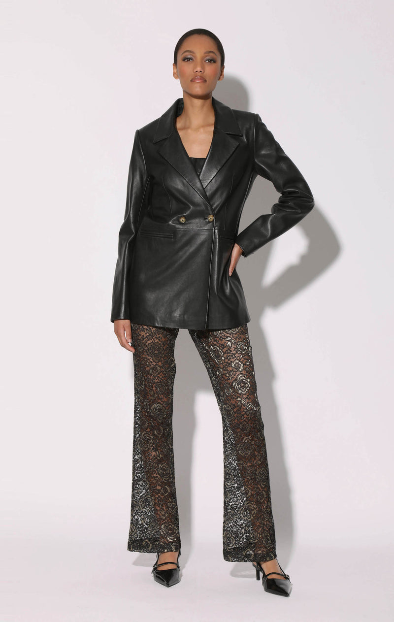 Misha Blazer, Black - Leather