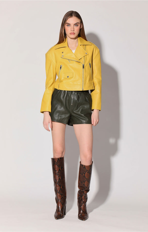 Milan Jacket, Mustard - Leather