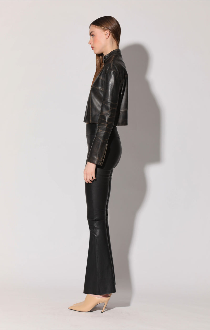 Shayleigh Jacket, Black Beige - Leather