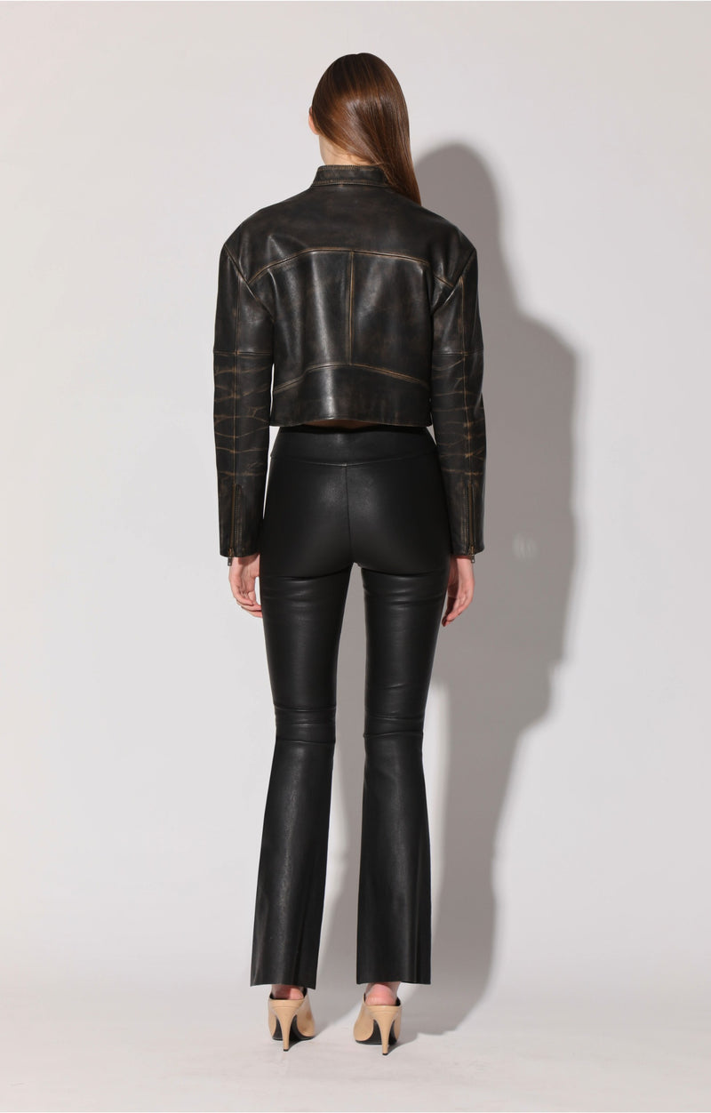 Shayleigh Jacket, Black Beige - Leather