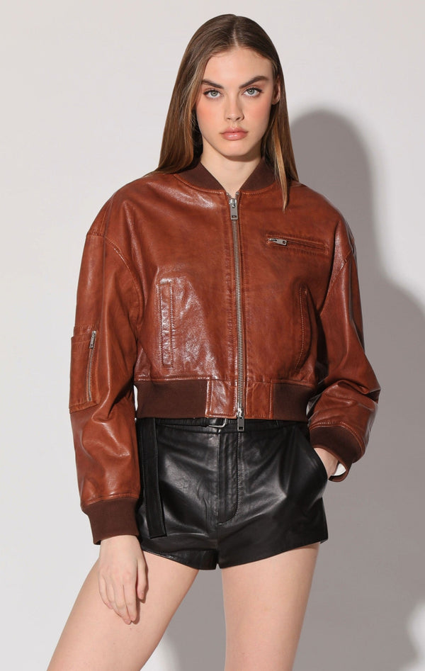 Sydney Jacket, Teak - Leather