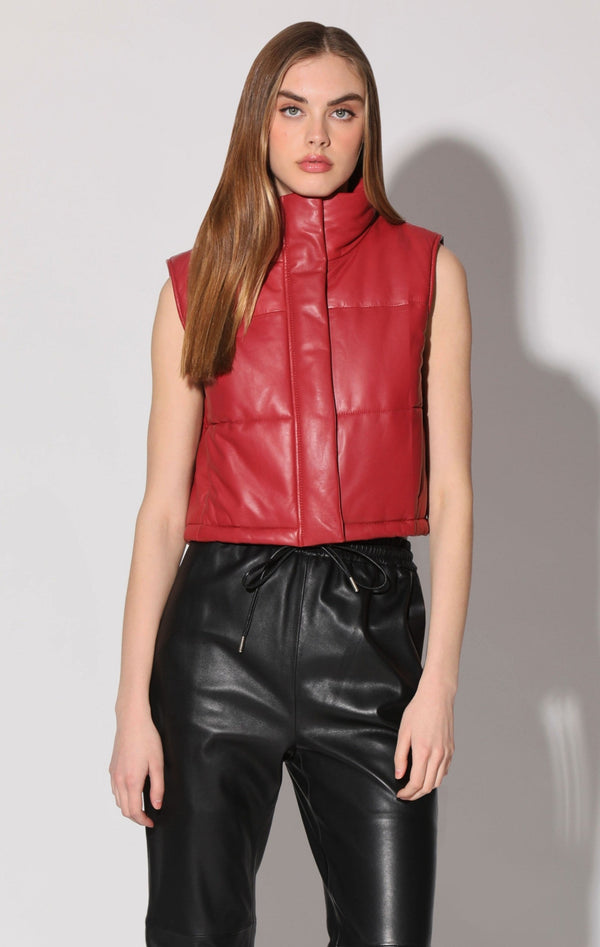 Jovie Vest, Red - Leather