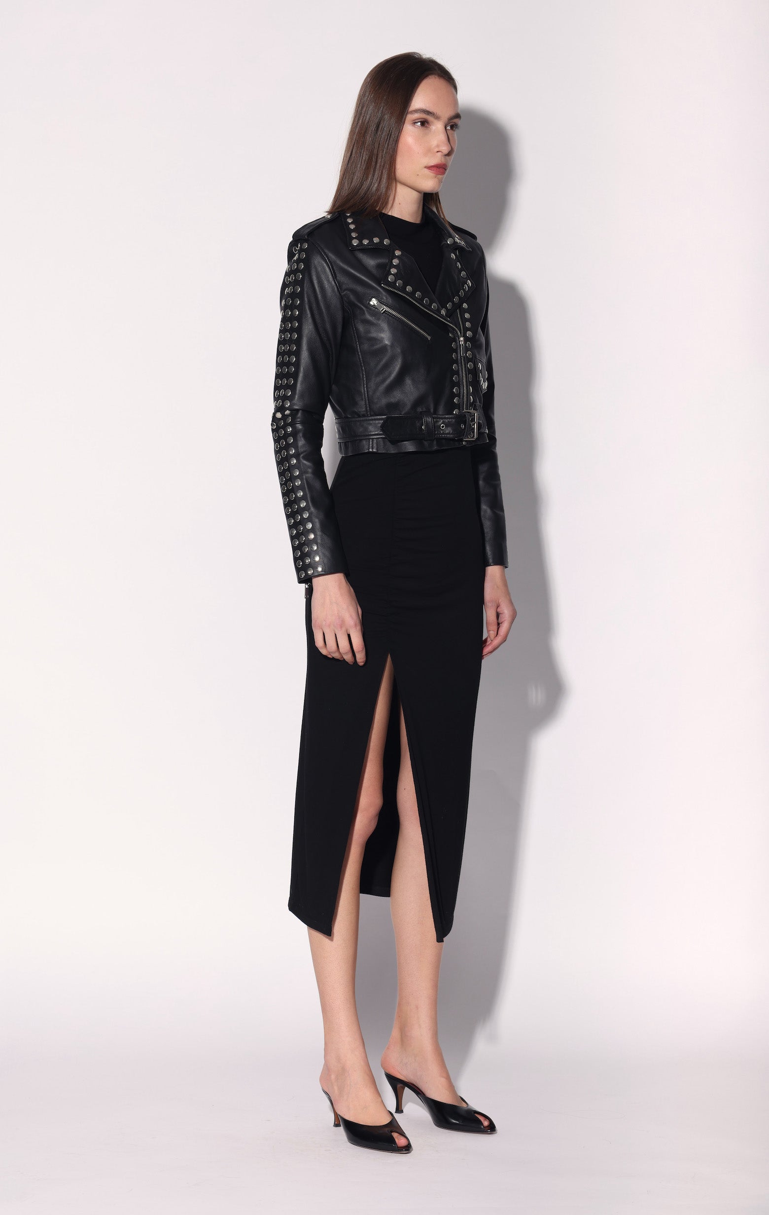 Avery Studded Jacket, Black - Leather