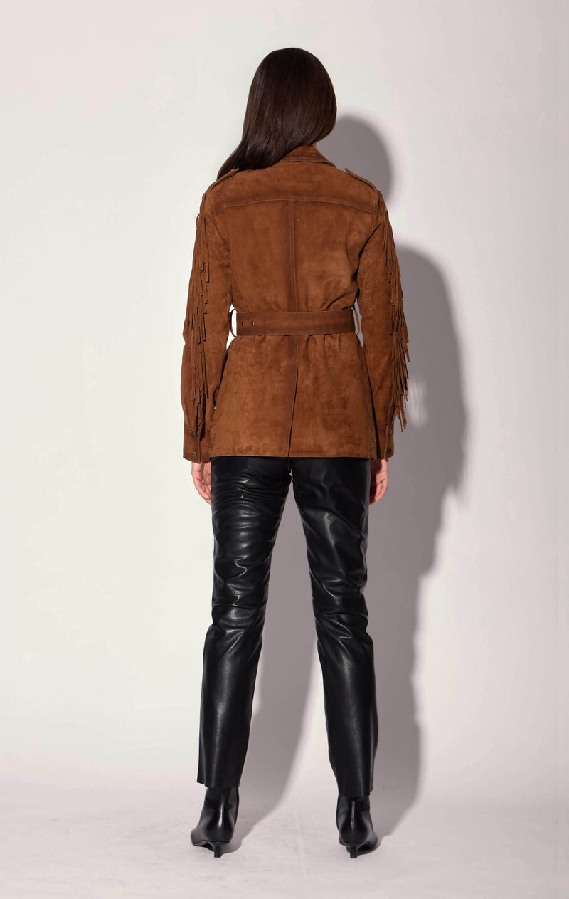 Linda Jacket, Caramel Suede - Leather