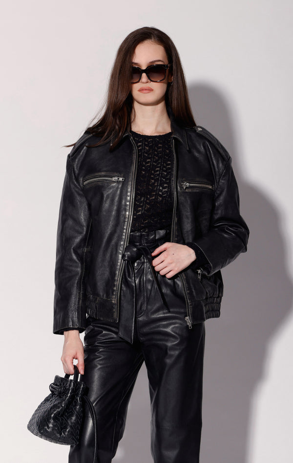 Lance Jacket, Charcoal - Leather