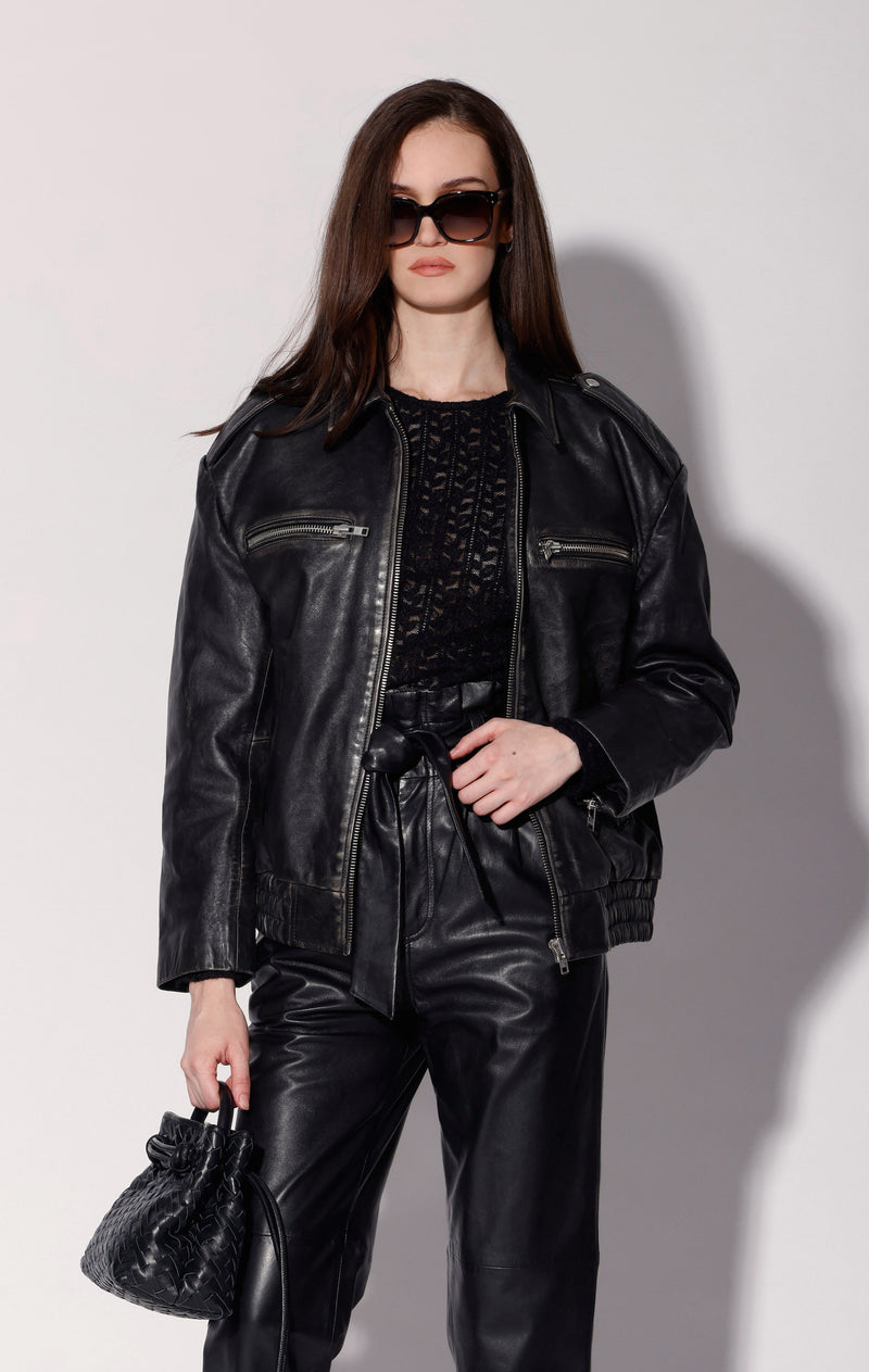 Lance Jacket, Charcoal - Leather