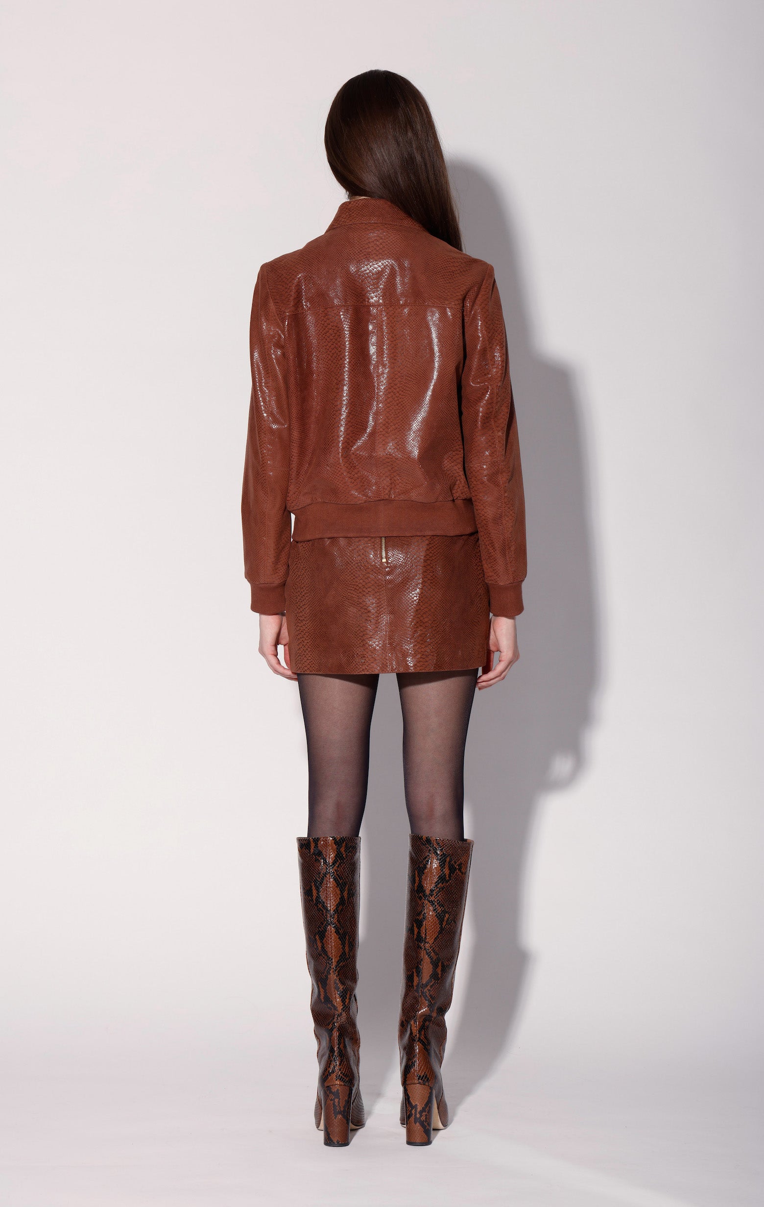 Lucy Jacket, Clay Snake Suede - Leather