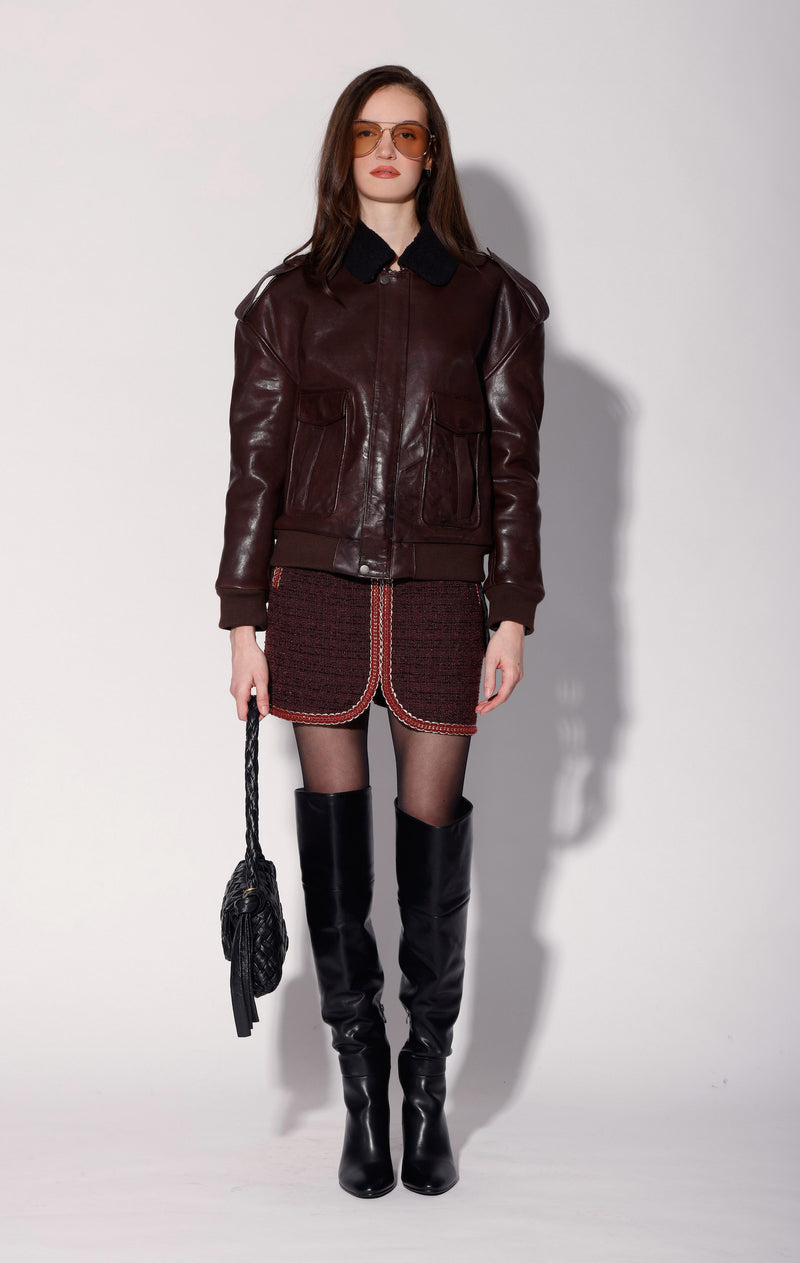 Hudson Jacket, Plum/Black - Leather