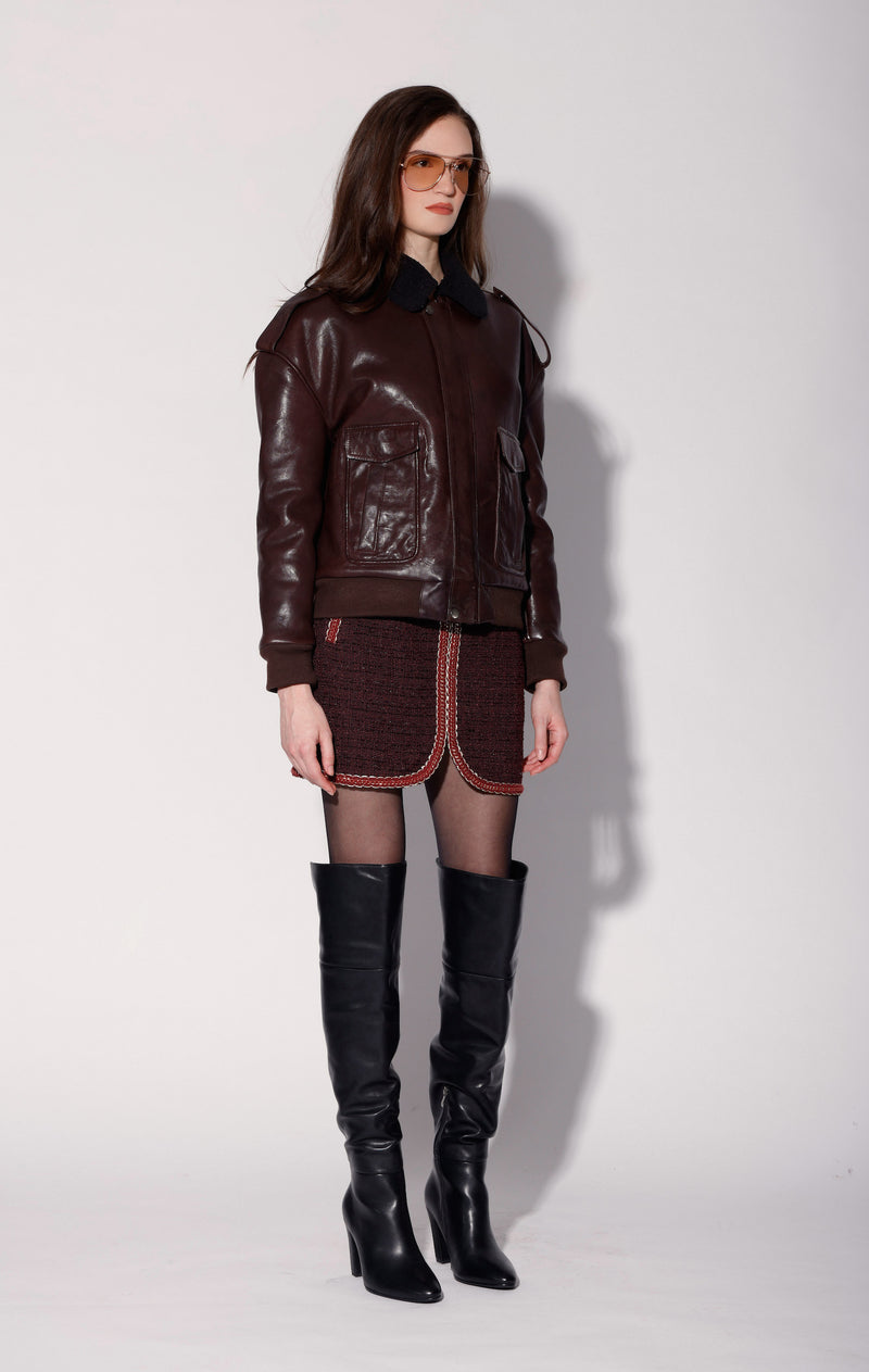 Hudson Jacket, Plum/Black - Leather