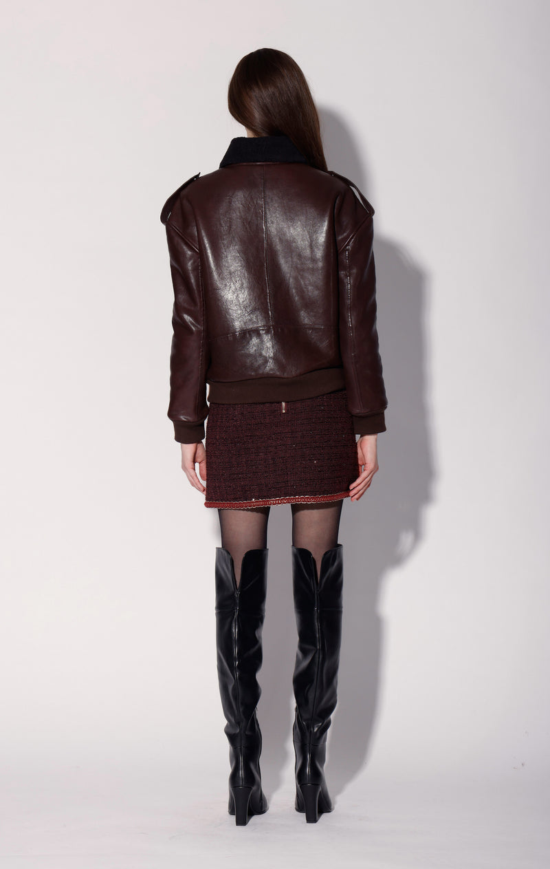 Hudson Jacket, Plum/Black - Leather