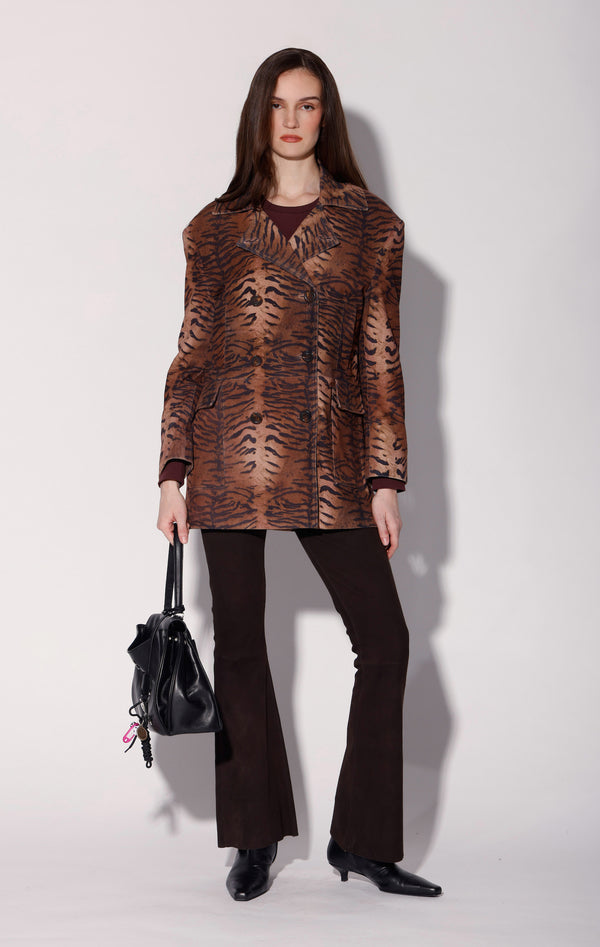 Jenna Coat, Tiger Suede - Leather
