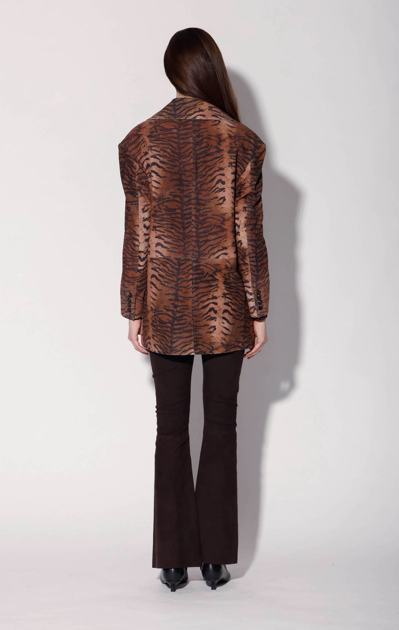 Jenna Coat, Tiger Suede - Leather