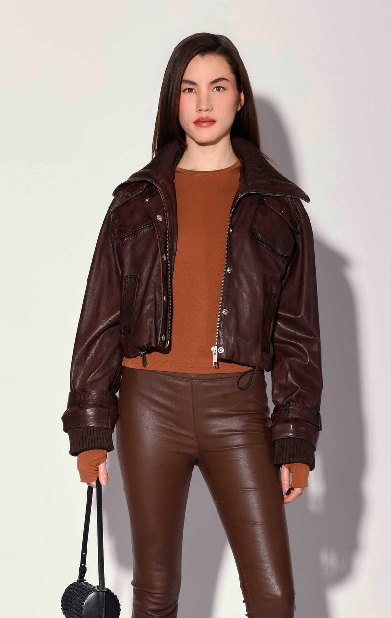 Carmen Jacket, Hickory - Leather