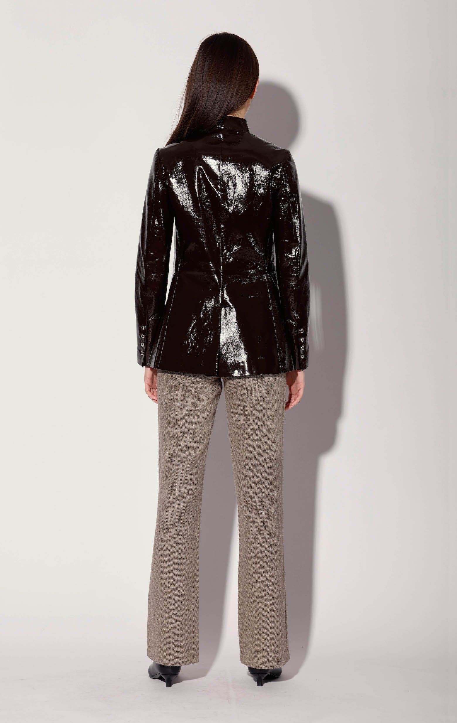 Isabella Jacket, Java Patent - Leather