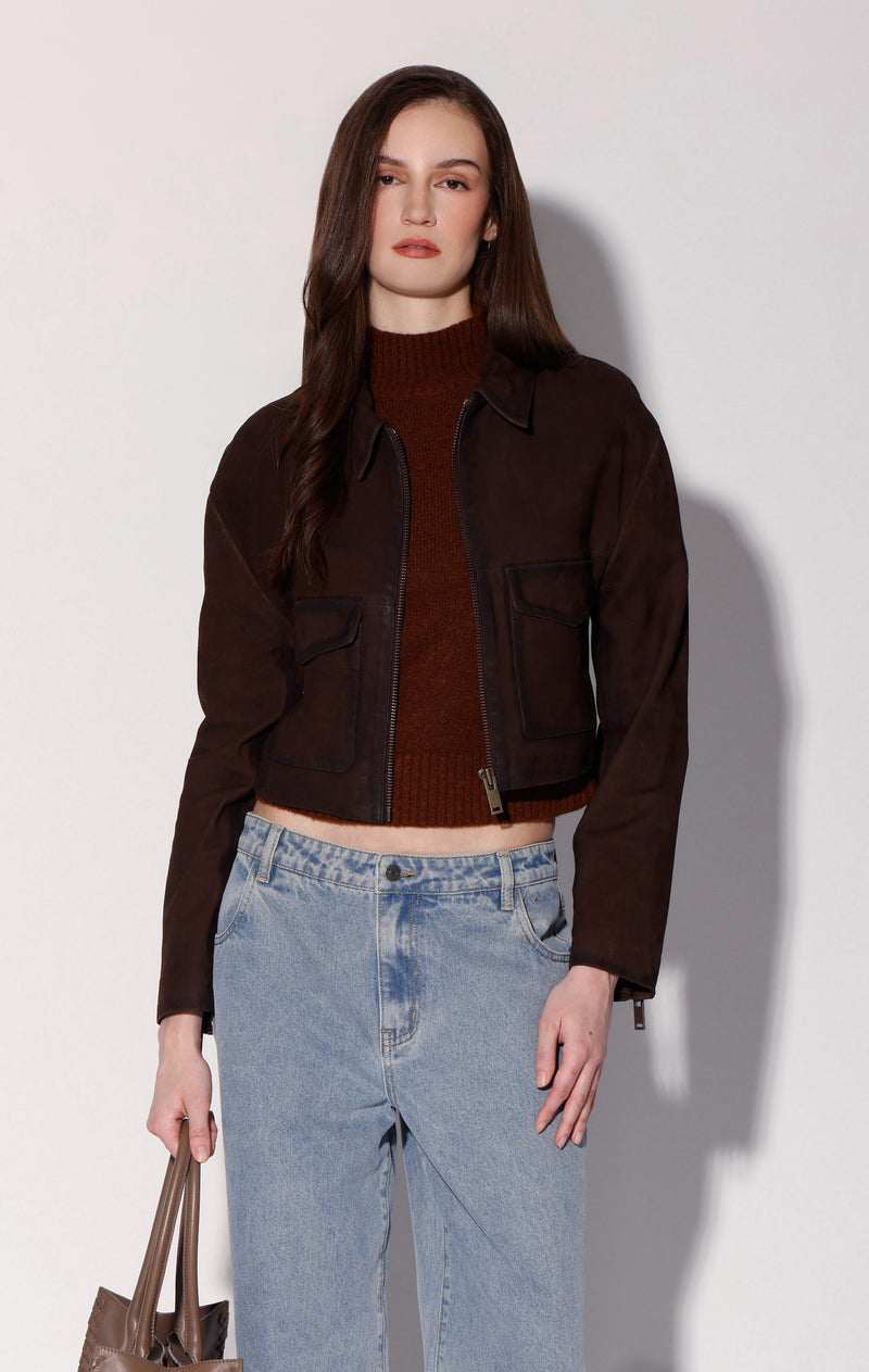 Jolene Jacket, Mocha Suede - Leather