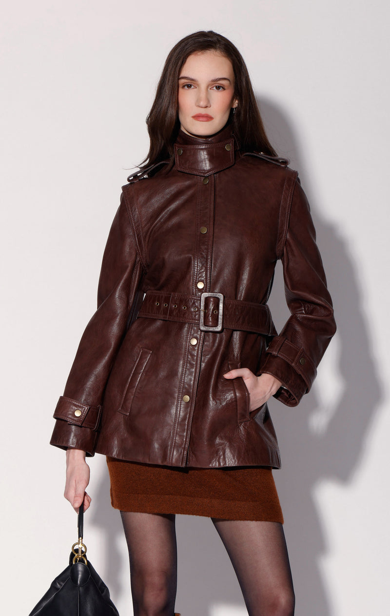 Imani Jacket, Chocolate - Leather