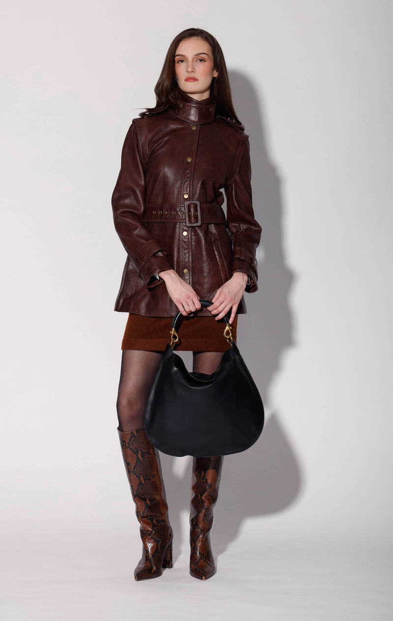 Imani Jacket, Chocolate - Leather