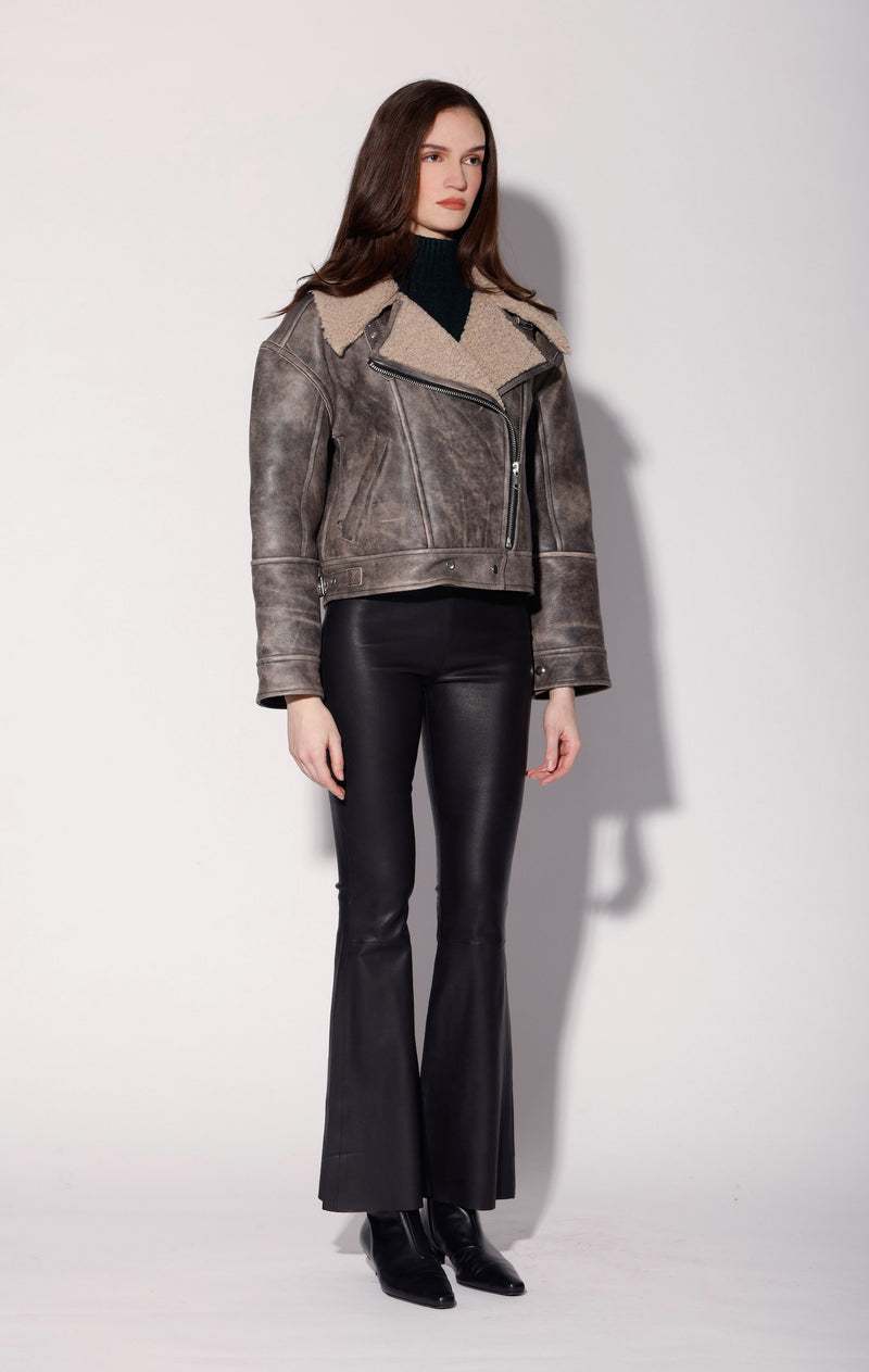 Richie Jacket, Black Sand/Beige - Leather