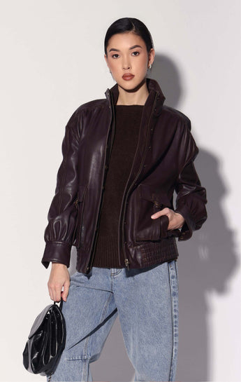 Hadlee Jacket, Plum - Leather
