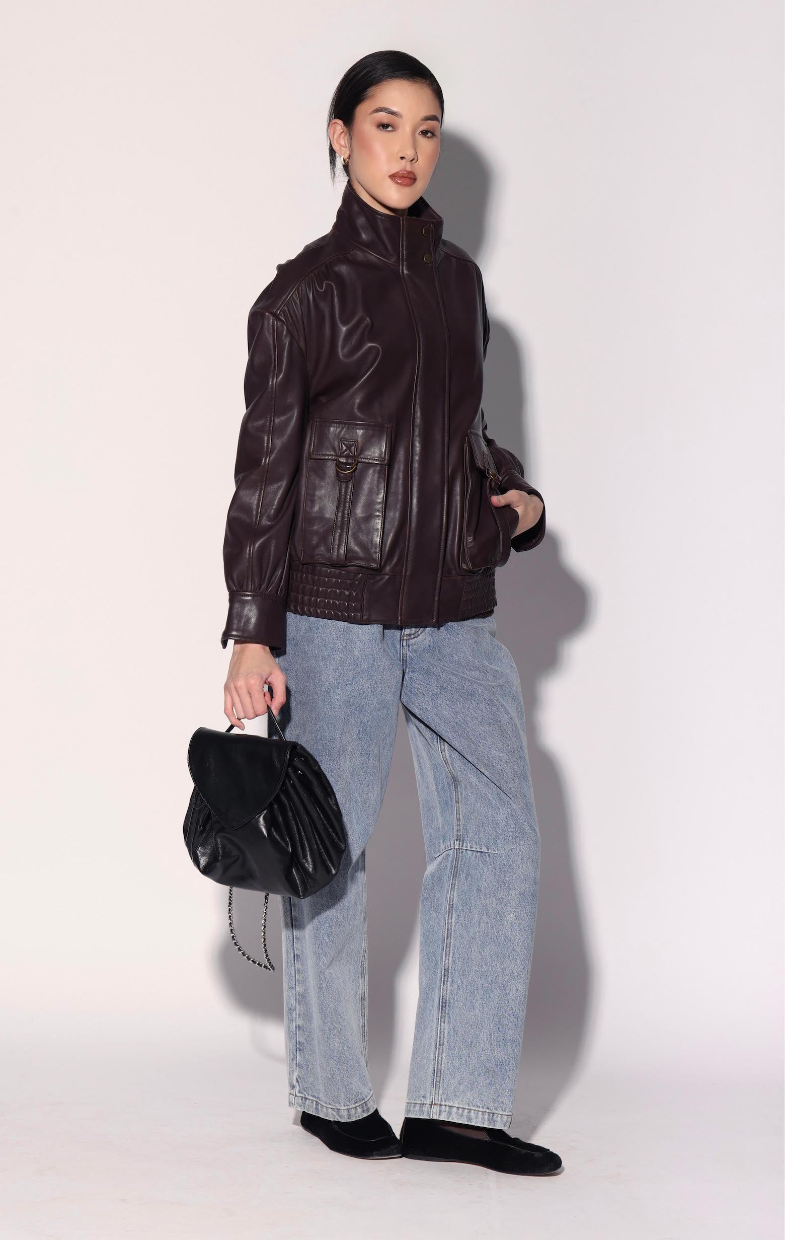 Hadlee Jacket, Plum - Leather