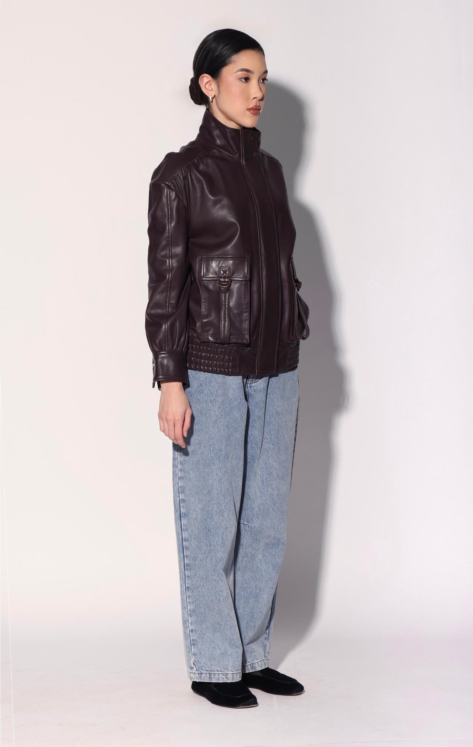 Hadlee Jacket, Plum - Leather