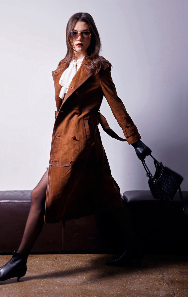 Jerome Trench, Caramel Suede - Leather