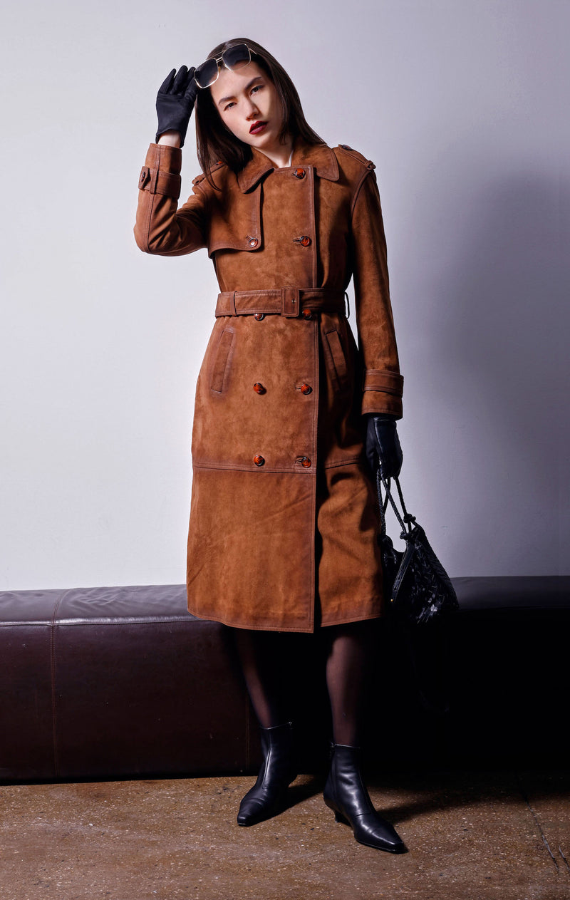 Jerome Trench, Caramel Suede - Leather