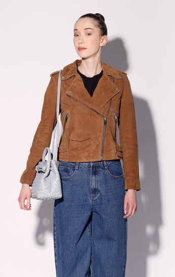 Liz Jacket, Caramel Suede - Leather