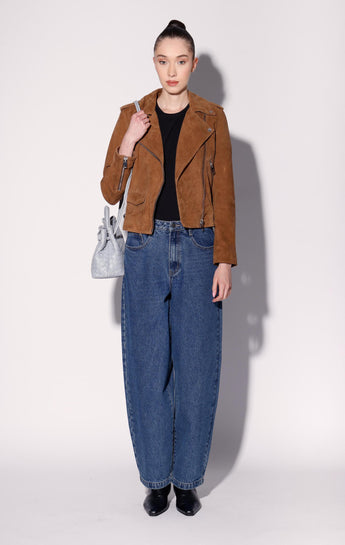 Liz Jacket, Caramel Suede - Leather