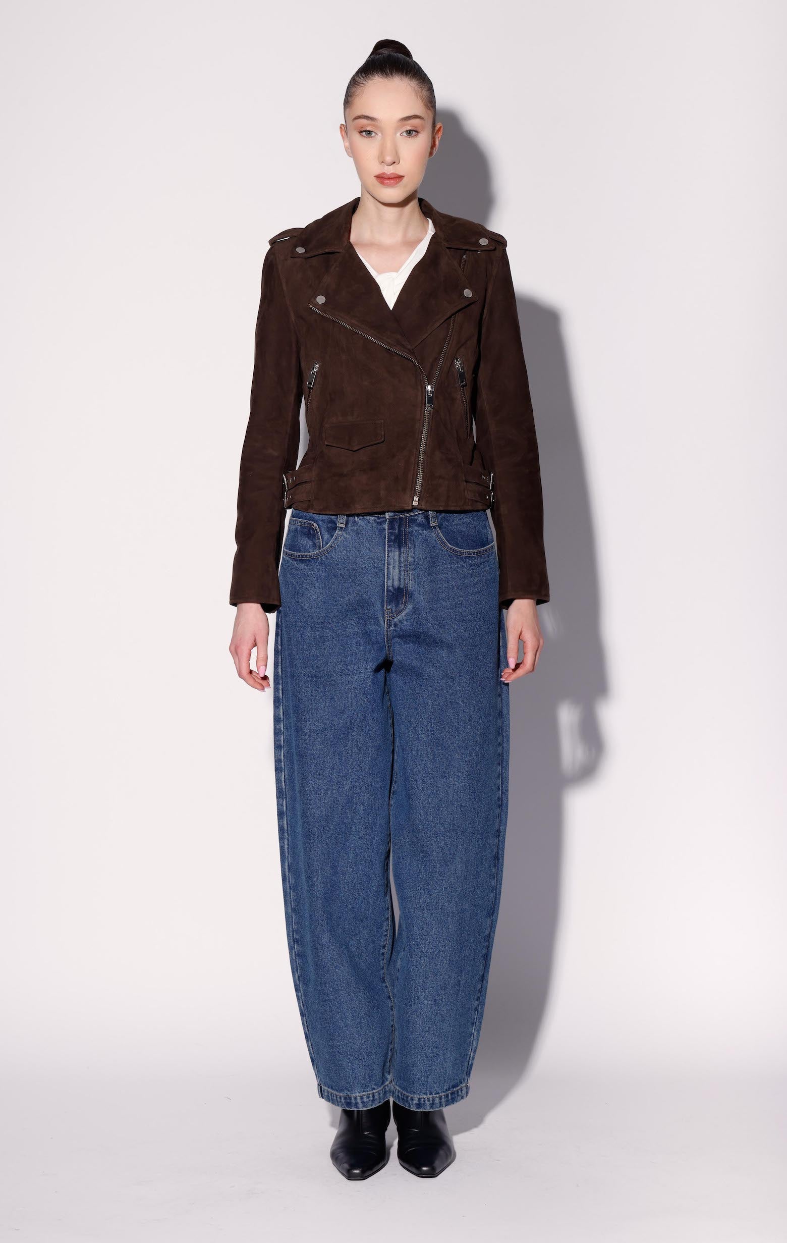 Liz Jacket, Mocha Suede - Leather