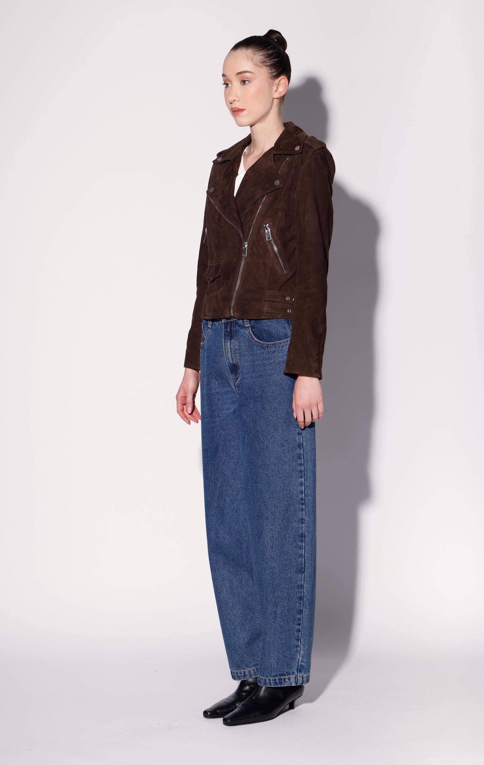 Liz Jacket, Mocha Suede - Leather
