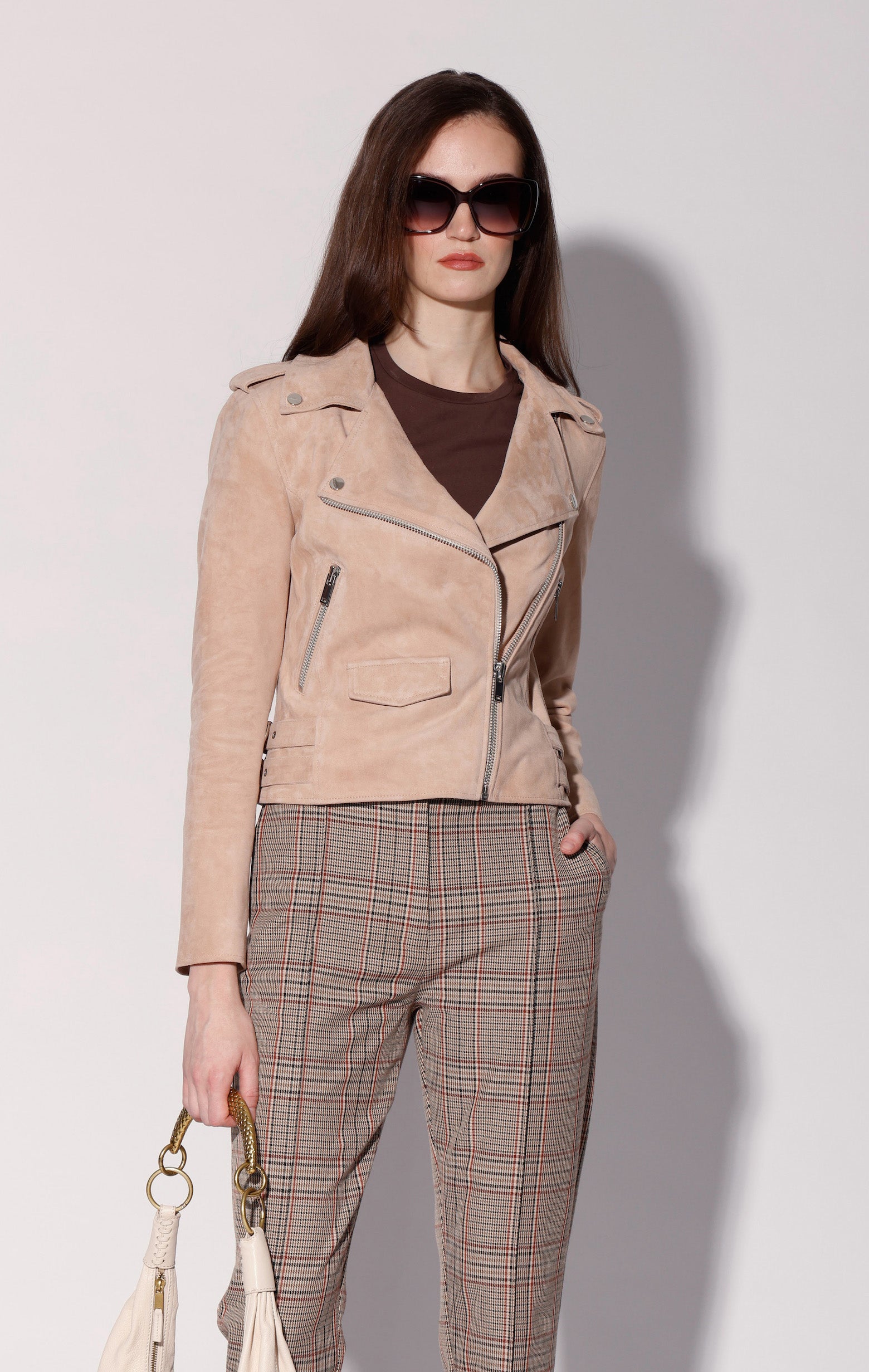 Liz Jacket, Sand Suede - Leather
