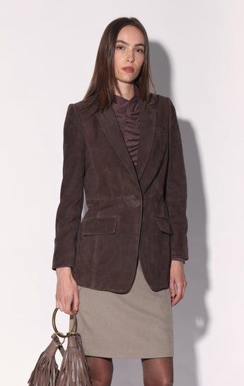 Mia Blazer, Mocha Suede - Leather