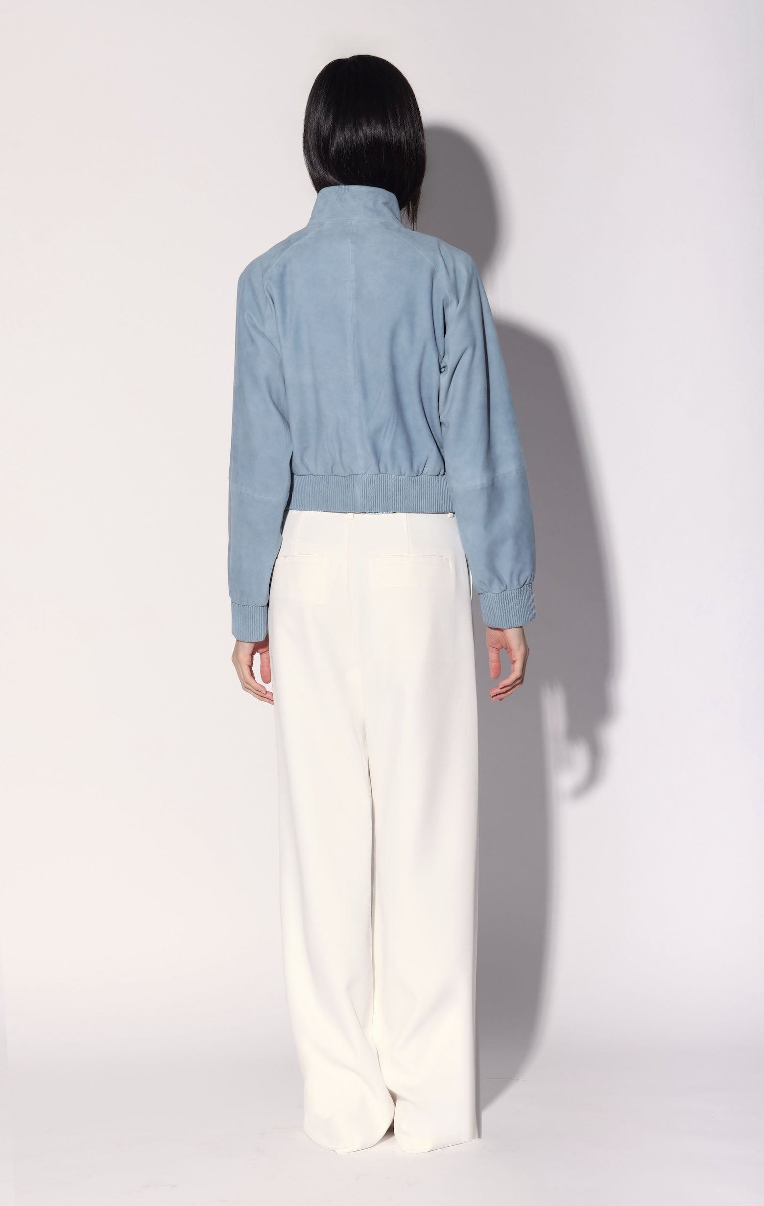 Bowie Jacket, Baby Blue - Leather