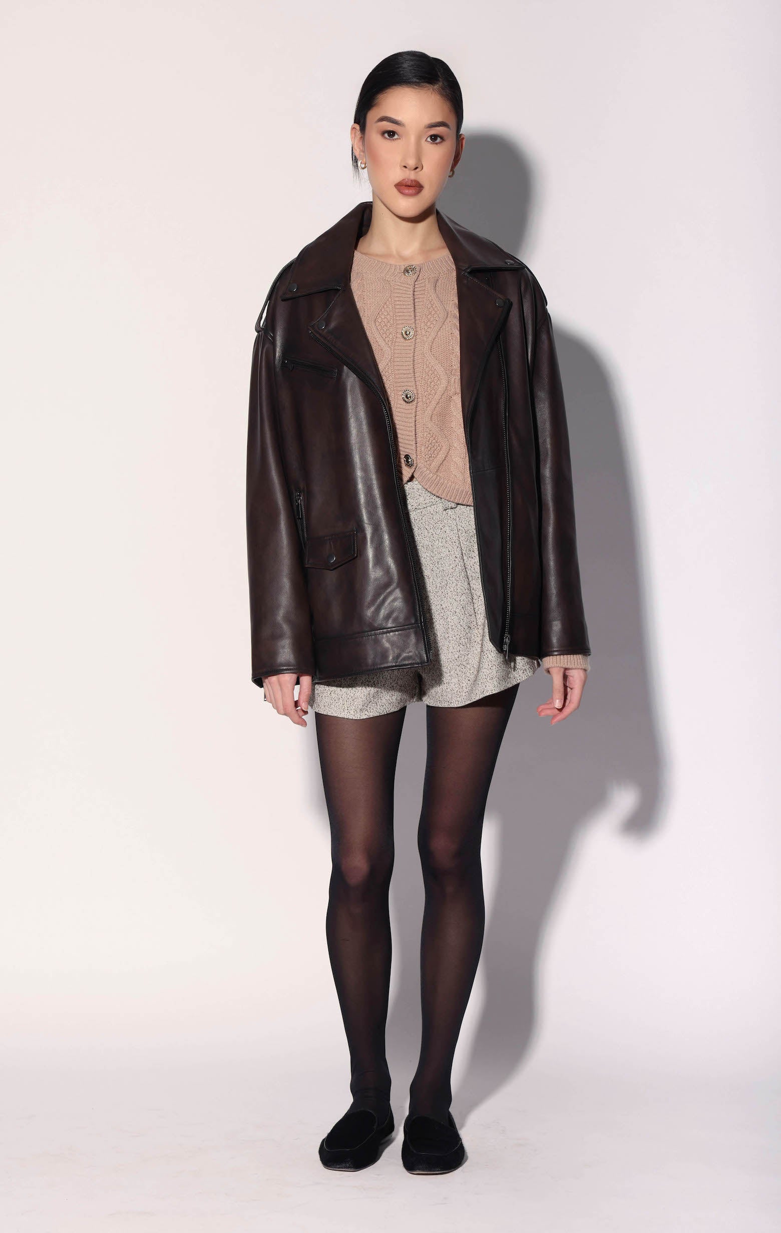 Stephie Jacket, Dark Mocha - Leather