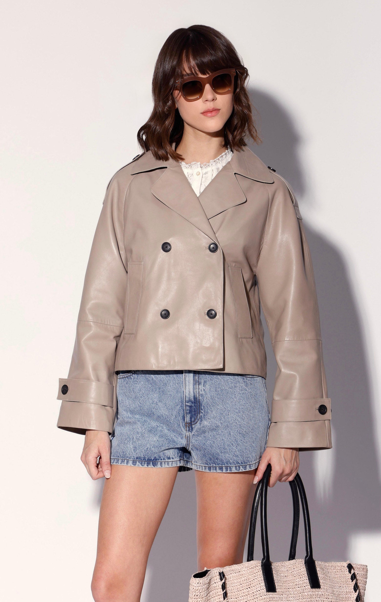 Ruth Jacket, Salt - Leather