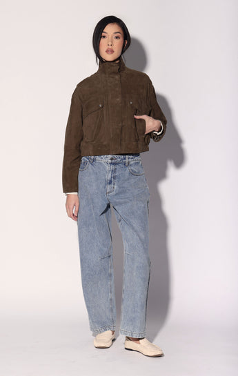 Rihanna Jacket, Army Suede - Leather