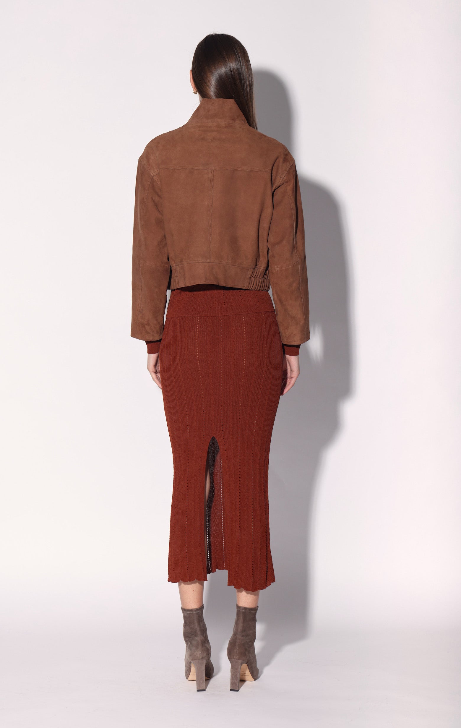 Rihanna Jacket, Cognac Suede - Leather