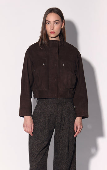 Rihanna Jacket, Mocha Suede - Leather